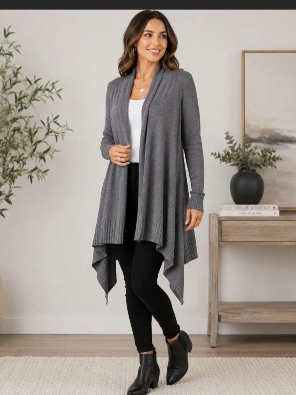 lululemon athletica Gray Draped Open-Front Cardigan